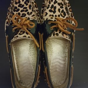 Sperry cheetah print loafers